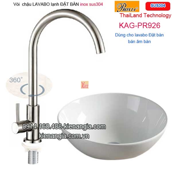 Vòi lạnh lavabo ĐẶT BÀN inox sus304 Thailand-Proxia KAG-PR926