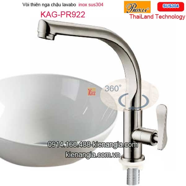 Vòi lạnh thiên nga cho lavabo ĐẶT BÀN inox sus304 Thailand-Proxia KAG-PR922