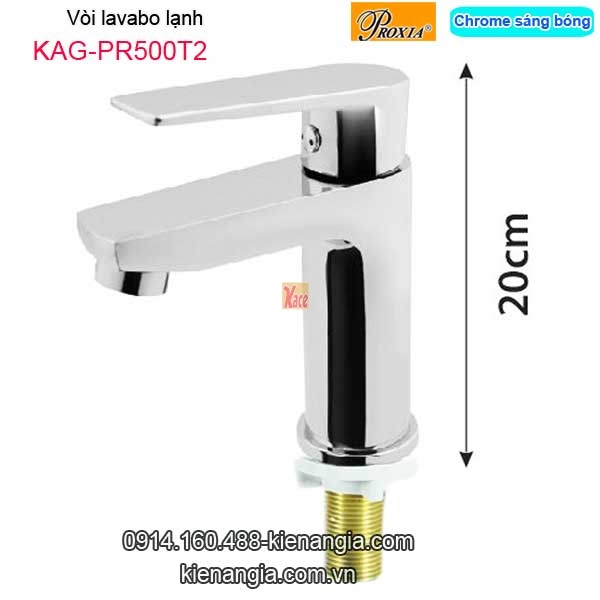 Vòi lavabo lạnh tay gật gù sáng bóng Thailand-Proxia KAG-PR500T2