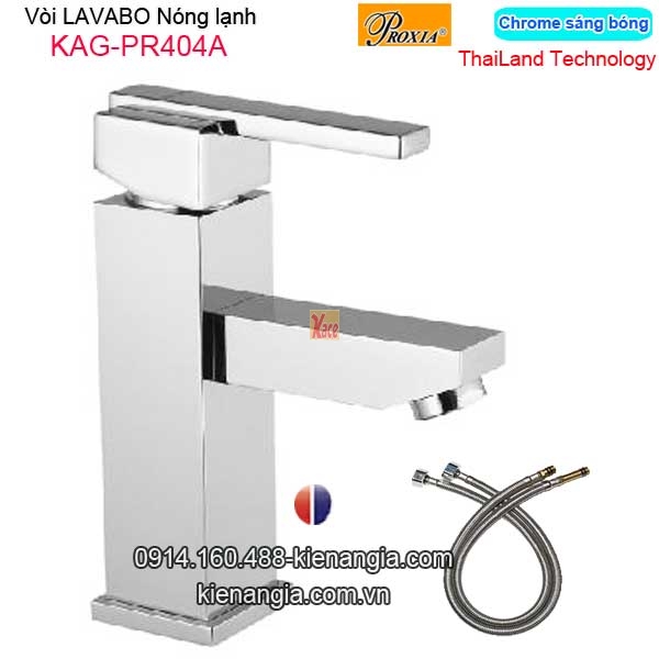 Vòi lavabo vuông nóng lạnh inox sus304 Proxia-Thailand KAG-PR404A