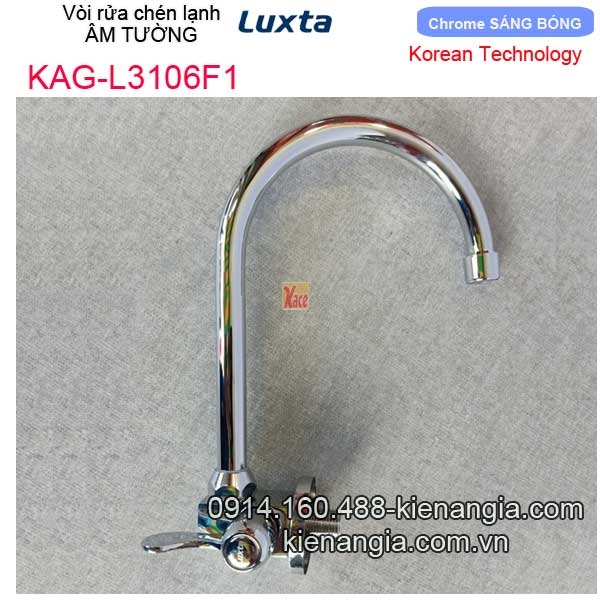 Vòi rửa chén lạnh âm tường Korea Luxta-KAG-L3106F1