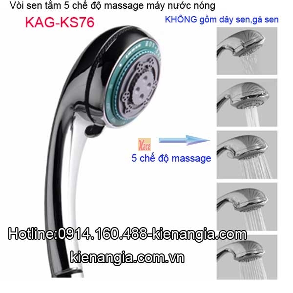 Tay sen cao cấp 5 chế độ Massge máy nước nóng KAG-KS76