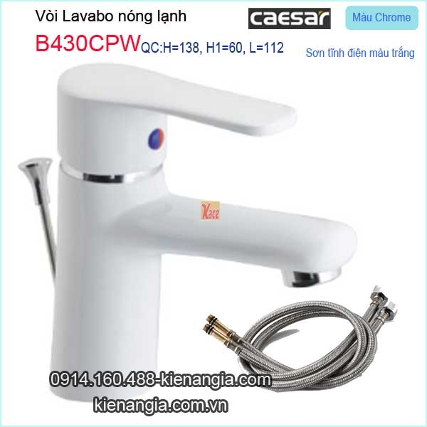 Vòi Caesar lavabo màu trắng Caesar-B430CPW