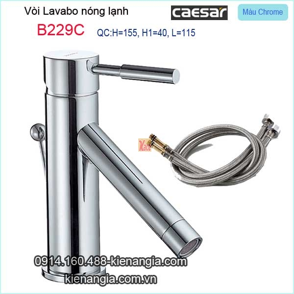 Vòi ống trúc lavabo nóng lạnh Caesar-B229C BM2023