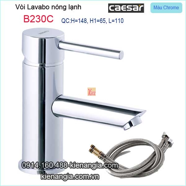 Vòi ống trúc lavabo nóng lạnh Caesar-B230C
