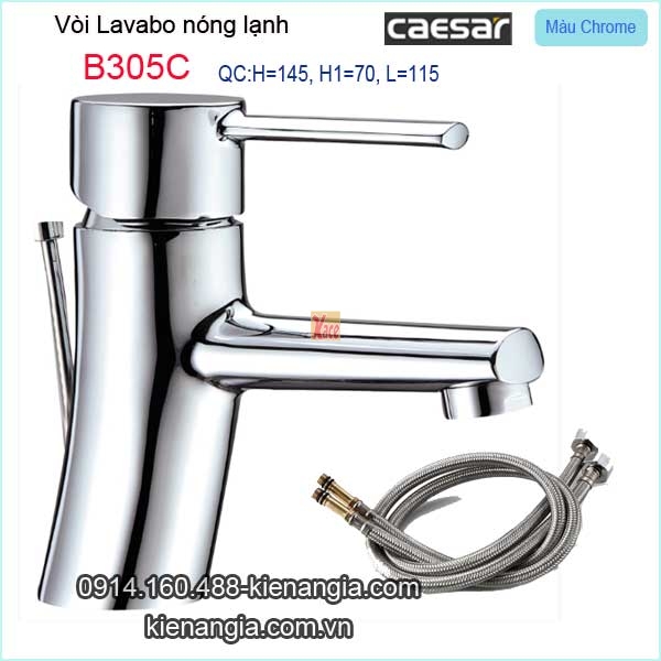 Vòi ống trúc lavabo nóng lạnh Caesar-B305C BM2020