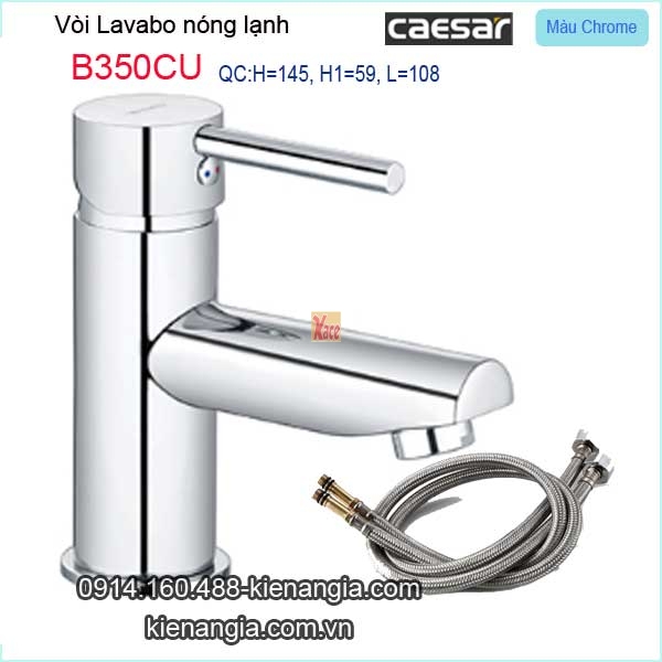 Vòi ống trúc lavabo nóng lạnh Caesar-B350CU