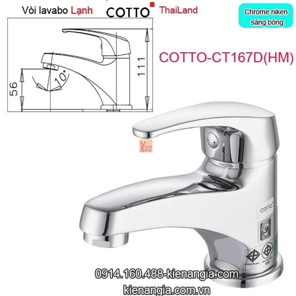 Vòi lạnh chậu lavabo Thailand COTTO CT167D(HM)