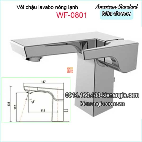 Vòi chậu lavabo âm bàn nóng lạnh American-standard WF-0801