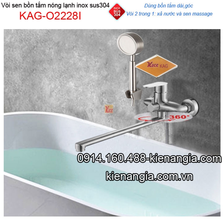 Vòi sen bồn tắm nóng lạnh inox 304 BIGGO KAG-O2228I