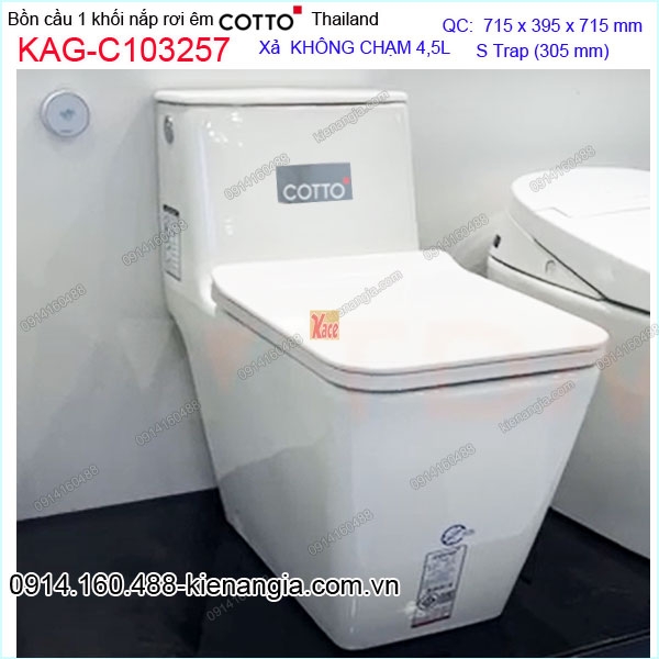 Bồn cầu XẢ KHÔNG CHẠM cảm ứng 1 khối Cotto Thailand KAG-C103257