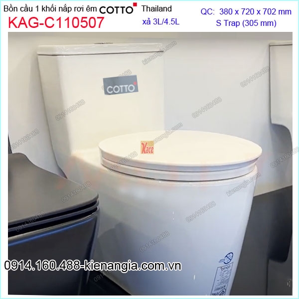 Bồn cầu 1 khối  2 nhấn Cotto Thailand KAG-C110507