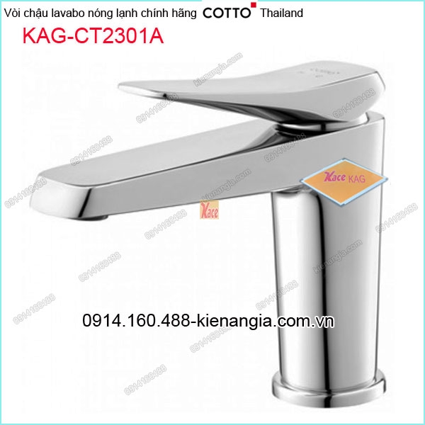 Vòi chậu lavabo nóng lạnh COTTO Made in Thailand KAG-CT2301A