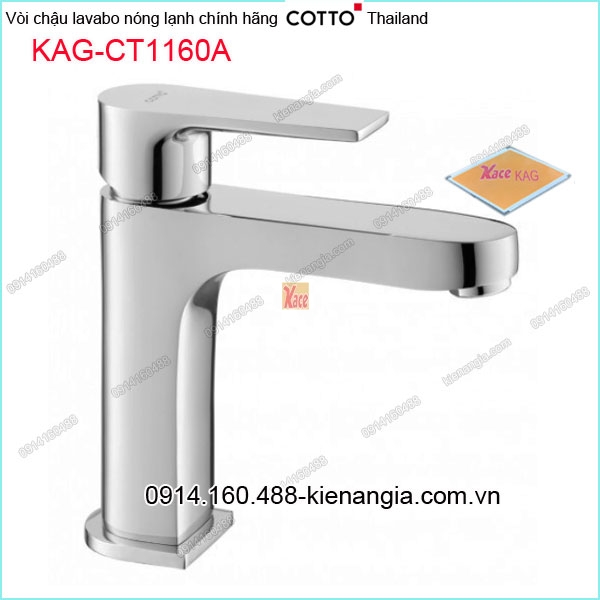 Vòi chậu lavabo nóng lạnh COTTO Made in Thailand KAG-CT1160A