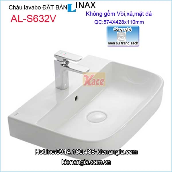 Chậu lavabo đặt bàn Aqua ceramic Inax KAG-ALS632V