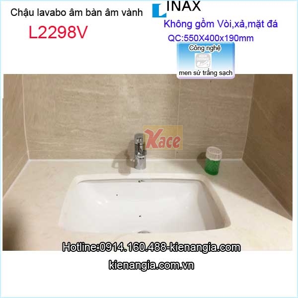 Chậu lavabo âm bàn âm vành  Inax aqua ceramic KAG-L2298V