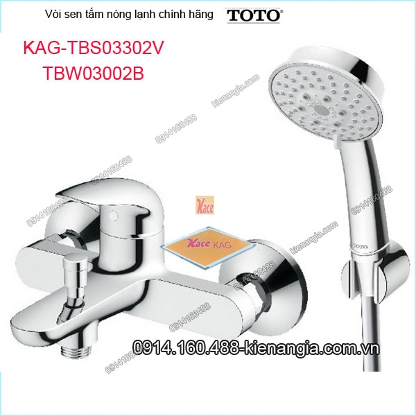 Vòi sen tắm nóng lạnh TOTO chính hãng KAG-TBS03302VTBW03002B