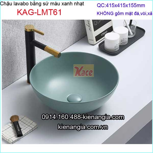 Chậu lavabo màu xanh nhạt đặt bàn KAG-LMT61