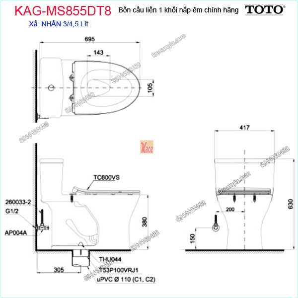 KAG-MS855DT8-Bon-cau-lien-1-khoi-TOTO-chinh-hang-KAG-MS855DT8-kich-thuoc-lap-dat