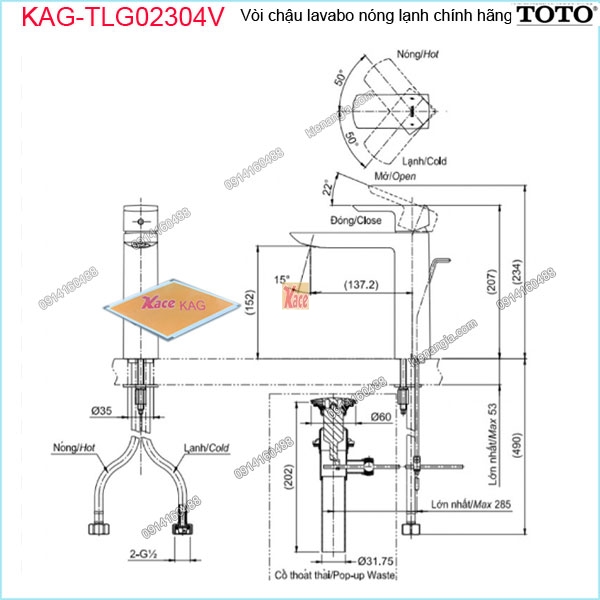 KAG-TLG02304V-Voi-chau-lavabo-BAN-AM-BAN-nong-lanh-chinh-hang-TOTO-KAG-TLG02304V-thong-so-ky-thuat