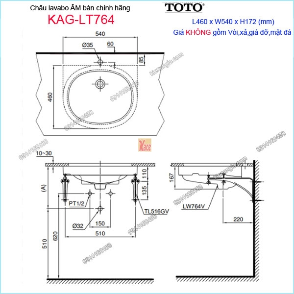 KAG-LT764-Chau-lavabo-Am-ban-TOTO-chinh-hang-460x540mm-KAG-LT764-kich-thuoc-lap-dat