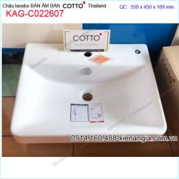 Chậu lavabo bán âm bàn Thailand COTTO KAG-C022607