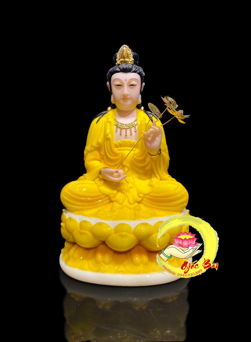 Tượng Phật Đại Thế Chí Bồ Tát Tọa Đài Sen Đá Hổ Phách
