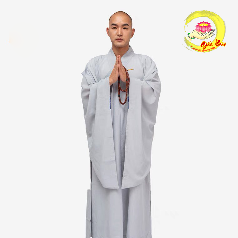 Áo Tràng Hải Thanh Đài Loan Màu Lam Cho Phật Tử Nam Nữ Đi Lễ Chùa
