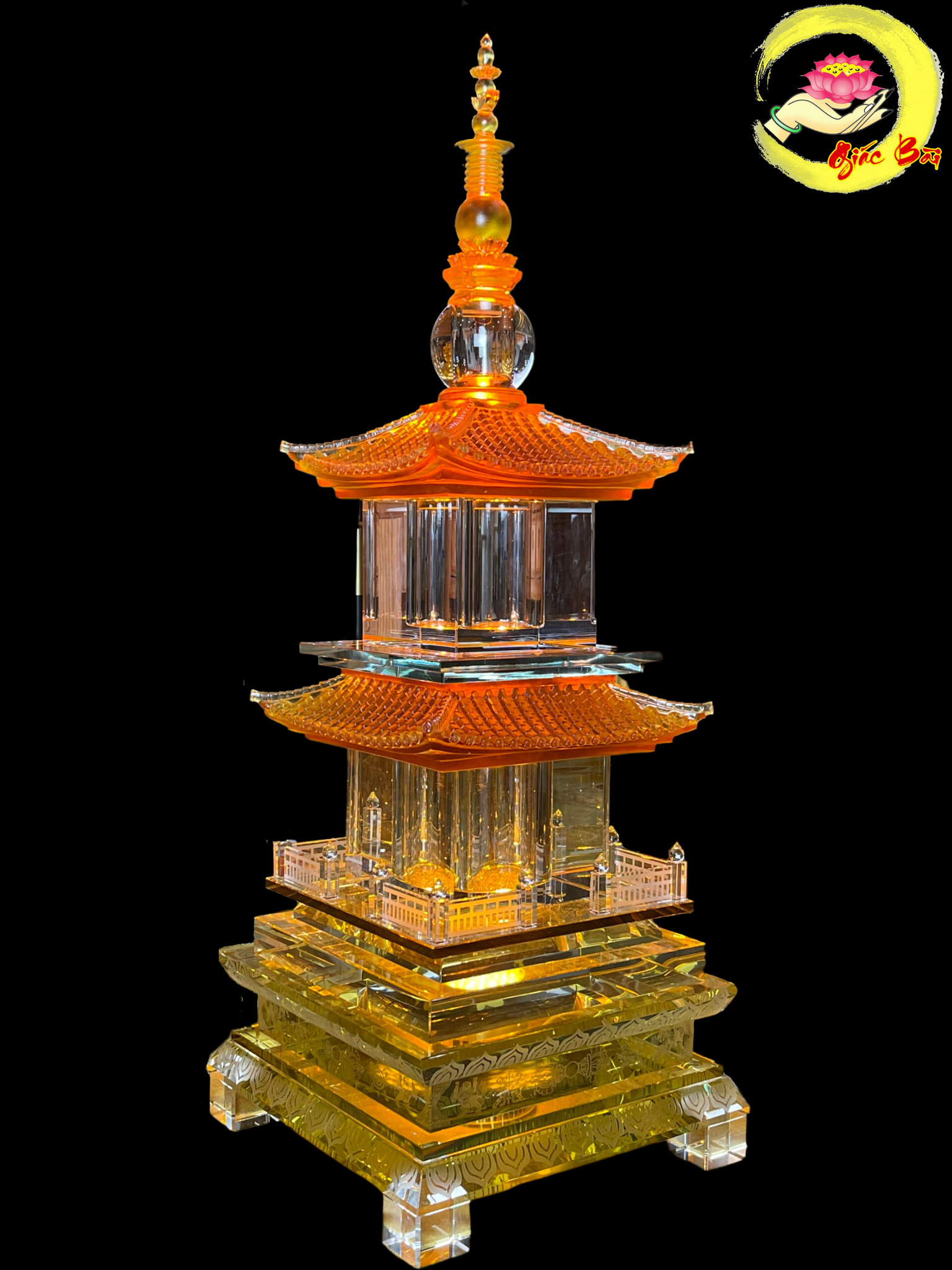 Tháp Xá Lợi Tua Bảo Ba Tầng Xá Lợi cao 105 cm - TTB3