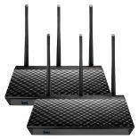 Router Wifi Asus RT-AC67U 2pk (Chuẩn doanh nghiệp) Chuẩn AC1900 MU-MIMO Hỗ trợ AiMesh, bảo vệ mạng AiProtection,