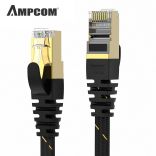 Dây Pactch Cord CAT6A cao cấp PASS FLUKE TEST - AMPCOM CAT6A Flat Ethernet Network Cable 3M Black