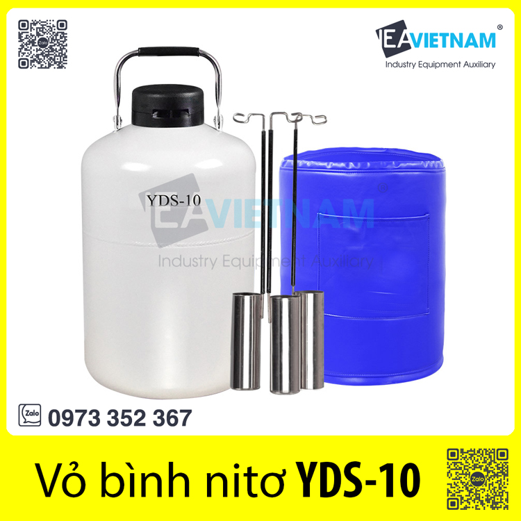 Bình Nitơ lỏng YDS-10 | Vỏ bình nito lỏng 10L | Bình chứa khí nito lỏng 10 Lít