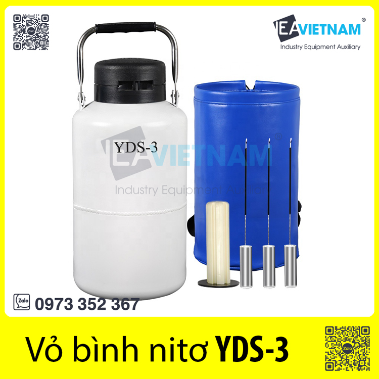 Bình Nitơ lỏng YDS-3 | Vỏ bình nito lỏng 3L | Bình chứa khí nito lỏng 3 Lít
