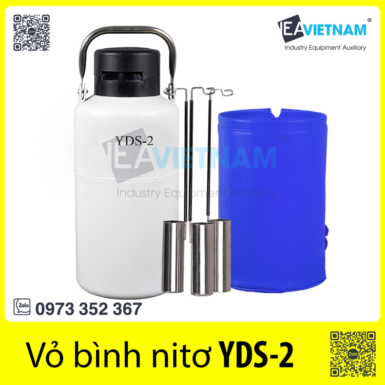 Bình Nitơ lỏng YDS-2 | Vỏ bình nito lỏng 2L | Bình chứa khí nito lỏng 2 Lít