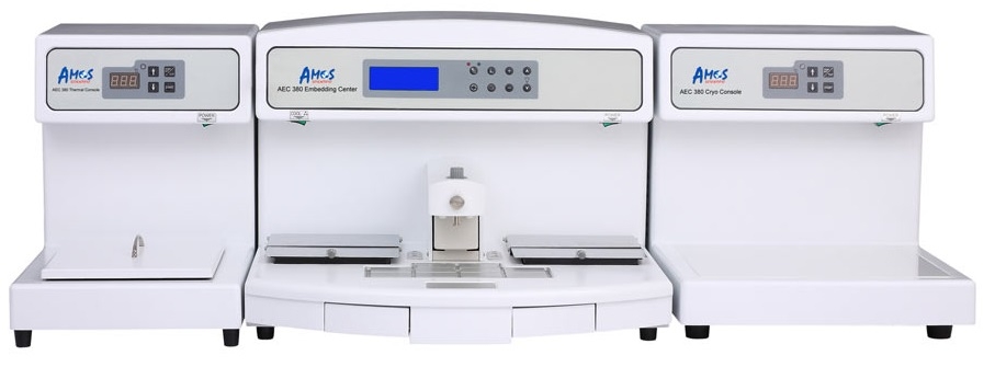 Máy đúc khối nến (máy vùi mô/bệnh phẩm) có bàn làm lạnh và làm nóng TEC-2800 Amos