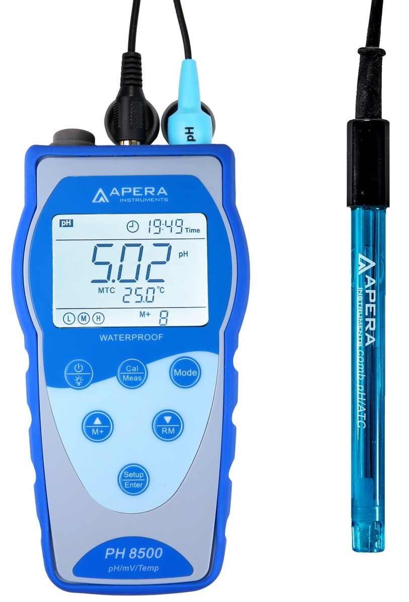 Máy đo pH/độ dẫn/mV/nhiệt độ cầm tay (lưu trữ và truy xuất dữ liệu theo GLP) APERA