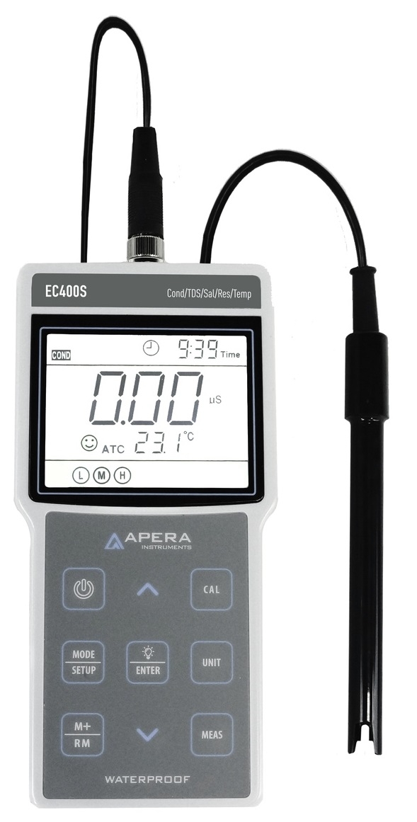 Máy đo độ dẫn/TDS/độ mặn/trở kháng cầm tay (quản lý dữ liệu GLP) Apera