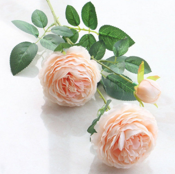 Cành Hoa Mẫu Đơn Vải 65cm (hồng cam)