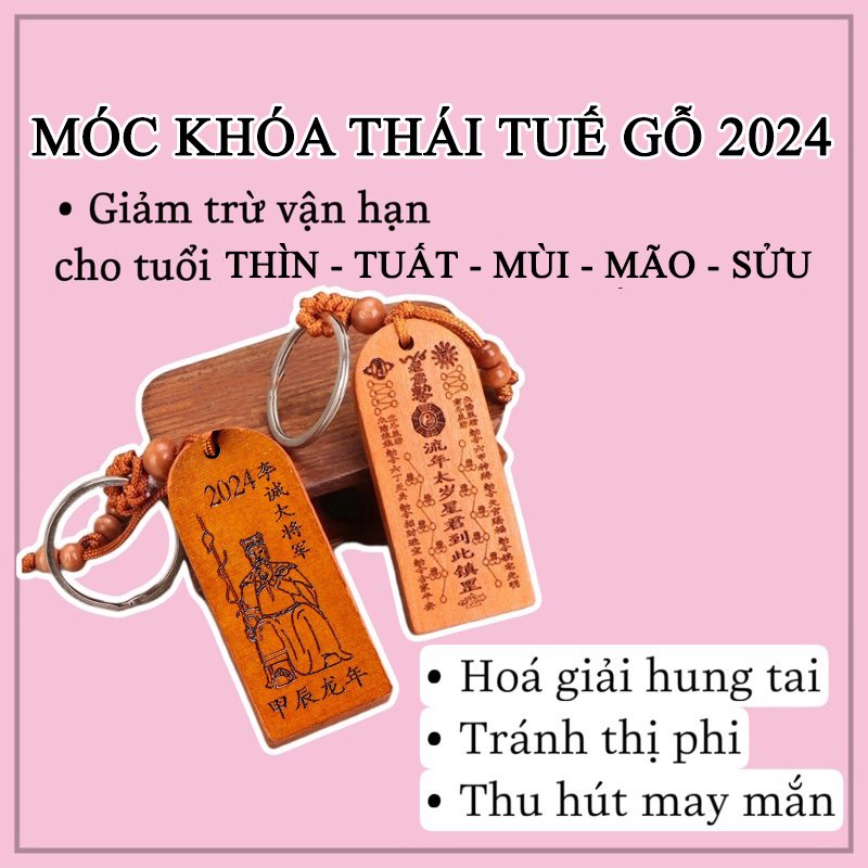 Móc Khoá Gỗ Thái Tuế 2024