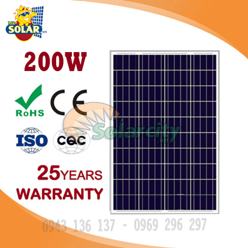 Pin năng lượng mặt trời poly Solarcity 200W