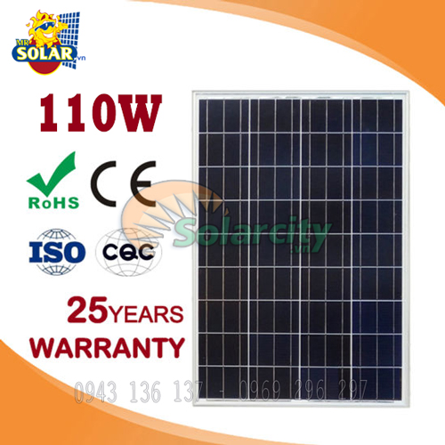 Tấm Pin Năng Lượng Mặt Trời Poly Solarcity 110w