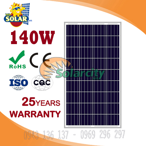 Tấm Pin Năng Lượng Mặt Trời Poly Solarcity 140w