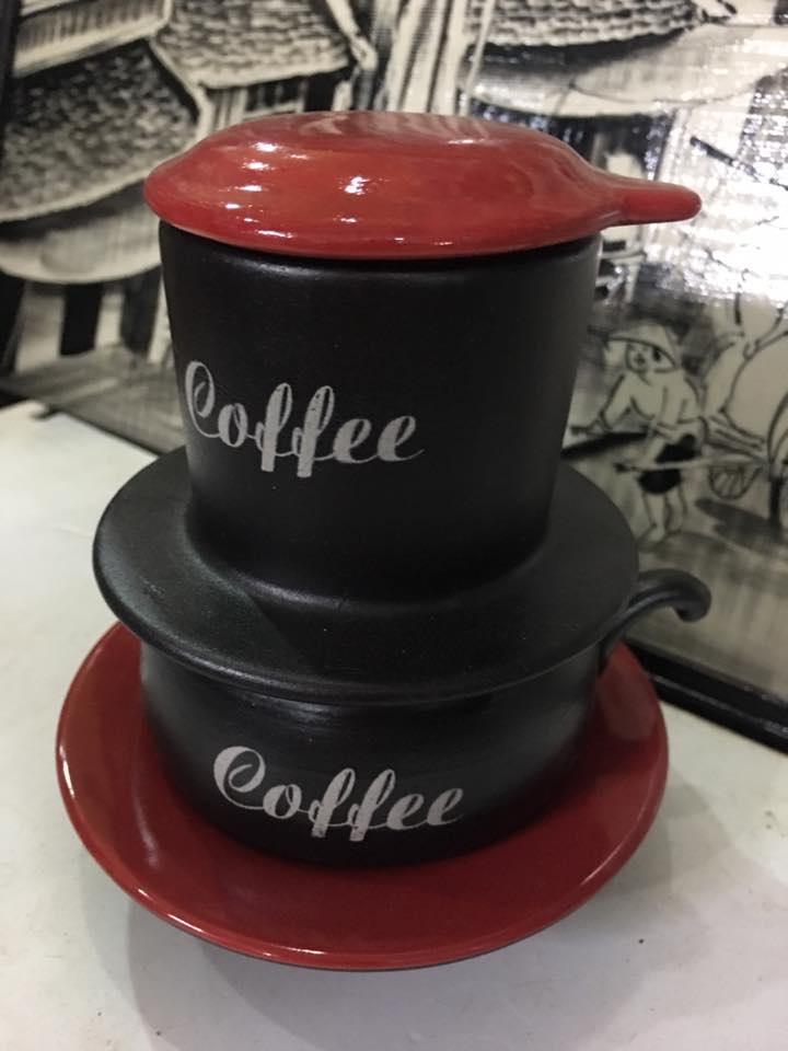 Bộ phin pha cà phê bằng sứ 1 màu