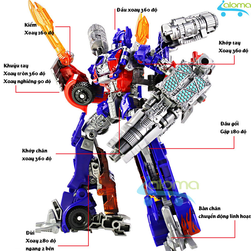 Robot biến hình ôtô Transformer cao 20cm mẫu Optimus Prime gia dụng aloma