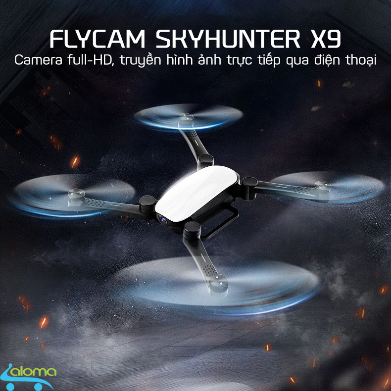 Máy bay gấp gọn Flycam SkyHunter X9 quay phim chụp ảnh full-HD 1080p pin 1200mAh xem trực tiếp trên điện thoại gia dụng aloma