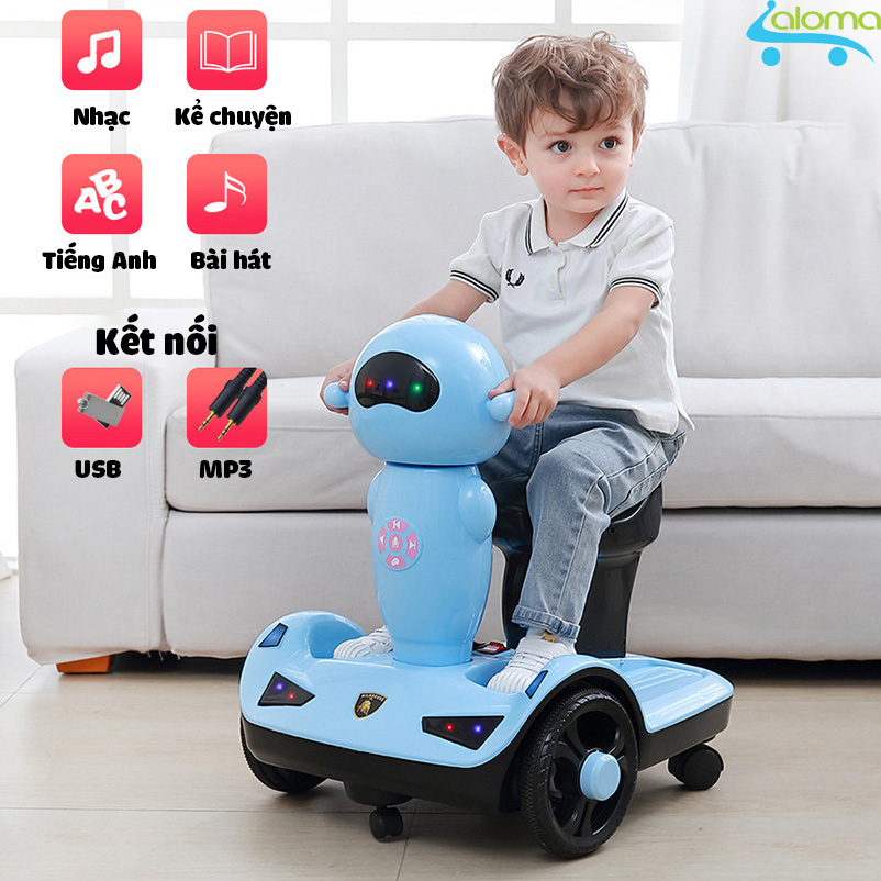Xe điện tự lái kèm điều khiển từ xa cho bé 2-10 tuổi Udary LL-G2 có nhạc và đèn vui nhộn gia dụng aloma