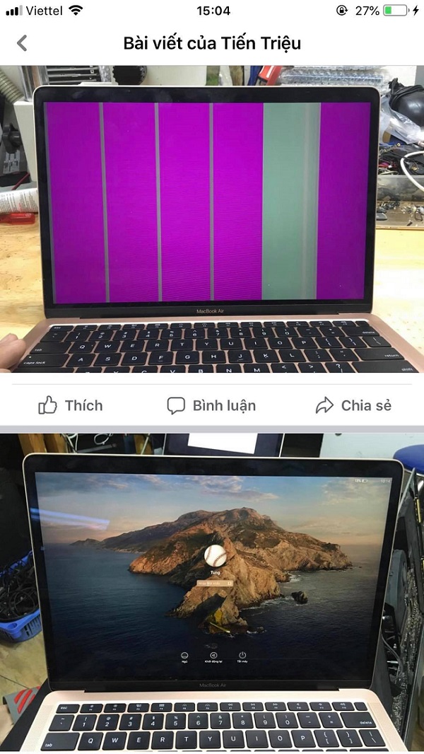 Thay màn hình macbook Air, macbook Pro