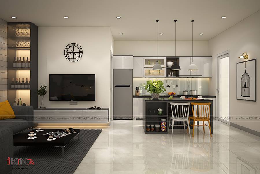 Thiết kế nội thất chung cư 84m2 phong cách tân cổ điển | AccHome