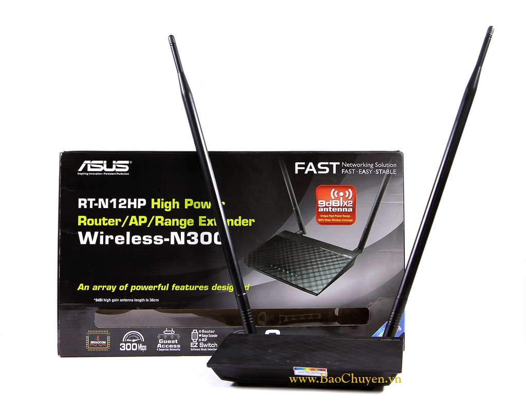 Bộ phát sóng Router ASUS RT-N12HP công suất cao - N300 3-in-1 /AP/Bộ mở rộng