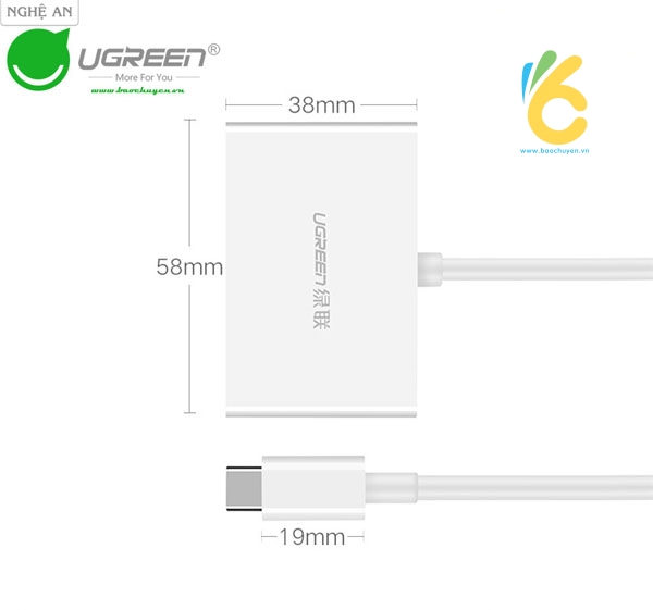 Cáp chuyển USB Type C sang HDMI VGA Ugreen Nghệ An Chính hãng